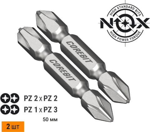 Изображение товара Набор бит Nox 2Х Pz2xPz2, Pz1xPz3-50 / 336005 (2шт)