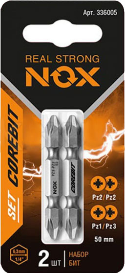 Изображение товара Набор бит Nox 2Х Pz2xPz2, Pz1xPz3-50 / 336005 (2шт)