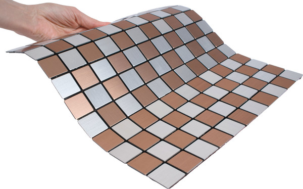 Изображение товара Панель ПВХ Самоклейкин Самоклеющаяся Алюминий Мрамор Коелга MA-SB02 (300x300x3мм)