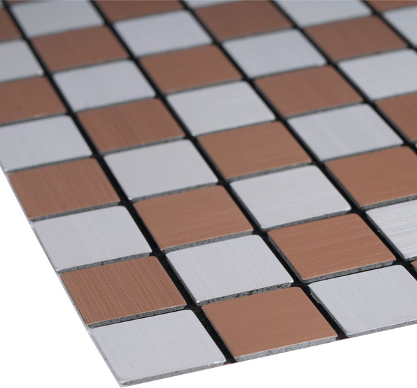 Изображение товара Панель ПВХ Самоклейкин Самоклеющаяся Алюминий Мрамор Коелга MA-SB02 (300x300x3мм)