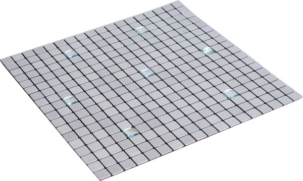 Изображение товара Панель ПВХ Самоклейкин Самоклеющаяся Алюминий Кристаллы в серебре (300x300x3мм)