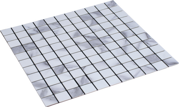 Изображение товара Панель ПВХ Самоклейкин Самоклеющаяся Алюминий Мрамор (300x300x3мм)