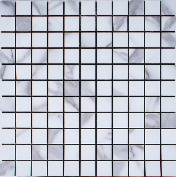 Изображение товара Панель ПВХ Самоклейкин Самоклеющаяся Алюминий Мрамор (300x300x3мм)