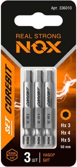 Изображение товара Набор бит Nox E6.3 Hex3.4.5-50 / 336010 (3шт)