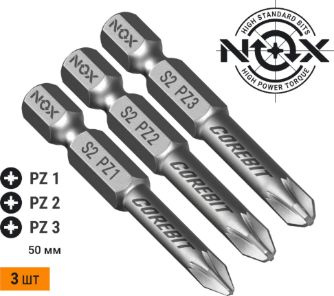 Изображение товара Набор бит Nox E6.3 Pz1.2.3-50 / 336007 (3шт)