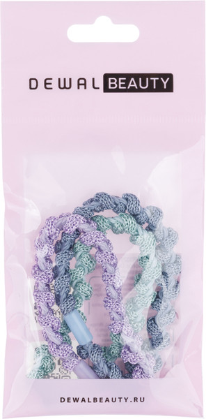 Изображение товара Набор резинок для волос Dewal Beauty DBR3325 (3шт, сиреневый/мятный/серо-синий)