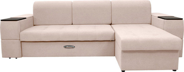 Изображение товара Диван угловой Сириус Лидер-13 с оттоманкой НПБ 285x165 (Eva 01 велюр белый)