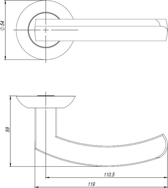 Изображение товара Ручка дверная Ajax furniture Sigma R.JR54 CP-8 (хром)