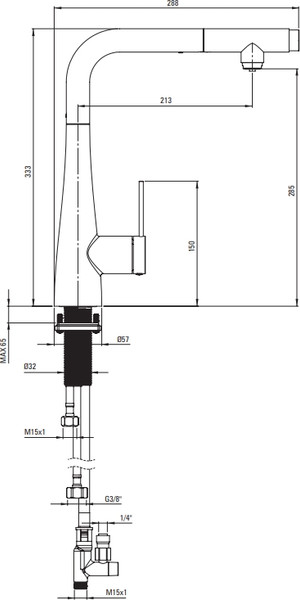 Изображение товара Смеситель Deante Eridan Steel BRE F75M