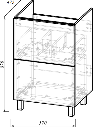Изображение товара Тумба под умывальник Garda Grado 66_570 26.66.570