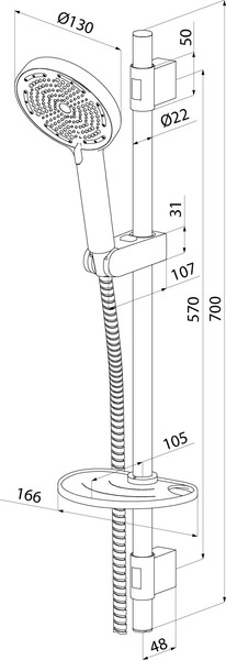 Изображение товара Душевой гарнитур Milardo ILS3C70M16