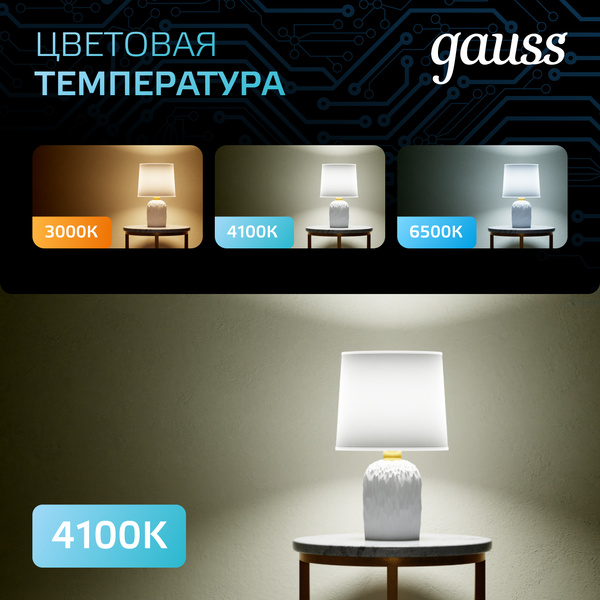 Изображение товара Лампа Gauss Шар 9.5W 950lm 4100K E27 LED / 105102210