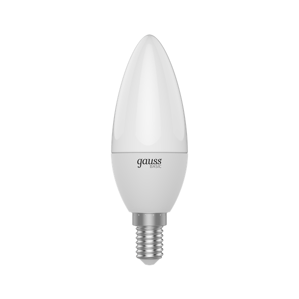 Изображение товара Лампа Gauss Basic Свеча 5.5W 400lm 3000K E14 LED / 1033116K (3шт)