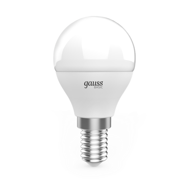 Изображение товара Лампа Gauss Basic Шар 5.5W 525lm 3000K E14 LED / 10531152T (3шт)