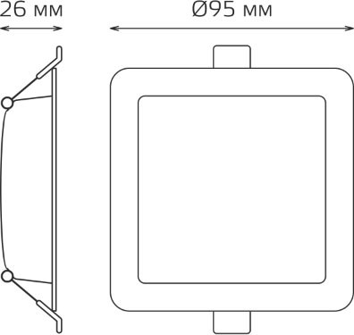 Изображение товара Точечный светильник Gauss Basic Downlight квадрат 5W 400lm 4000K 170-260V IP20 /9031420205 (белый)