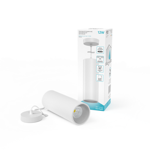 Изображение товара Потолочный светильник Gauss Overhead 12W 920lm 4100K 170-240V IP20 / HD036 (белый)