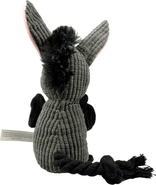 Изображение товара Игрушка для собак Mr. Kranch Ослик с канатиком, пищалкой и карманом для лакомств / MKR543790 (серый)