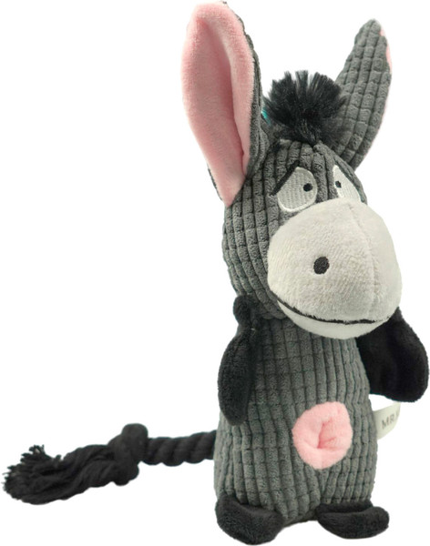 Изображение товара Игрушка для собак Mr. Kranch Ослик с канатиком, пищалкой и карманом для лакомств / MKR543790 (серый)