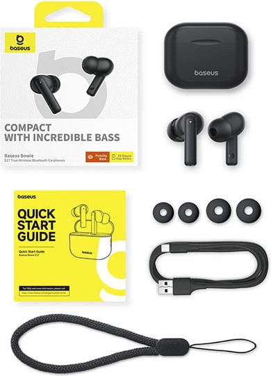Изображение товара Беспроводные наушники Baseus Bowie E17 True Wireless / A00072200113-Z1 (Cluster Black)