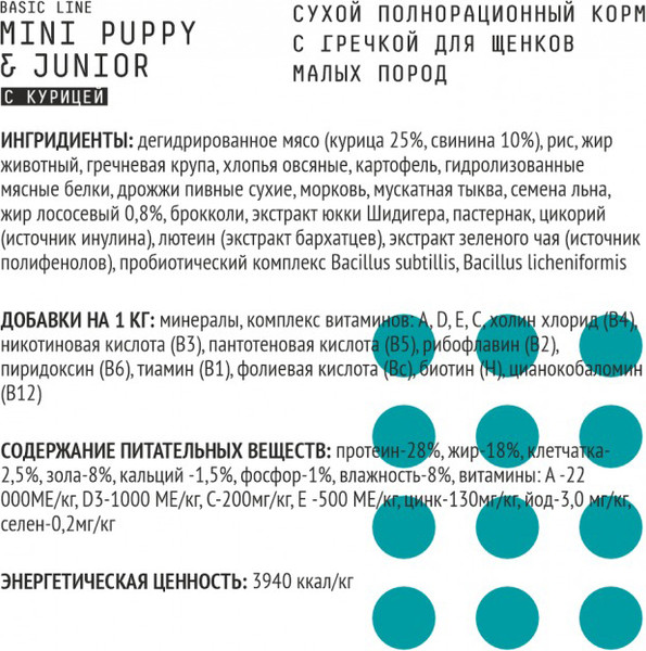 Изображение товара Сухой корм для собак AJO Dog Mini Puppy & Junior с гречкой для щенков малых пород (2кг)