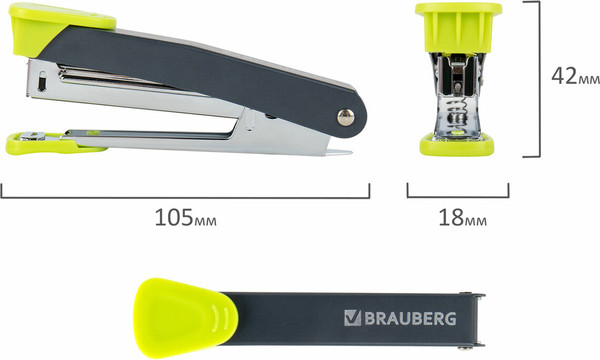 Изображение товара Степлер Brauberg №10 / 272752 (зеленый)
