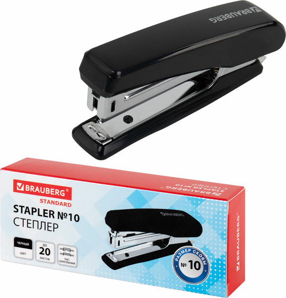 Изображение товара Степлер Brauberg №10 / 272754 (черный)