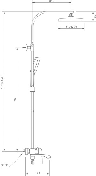 Изображение товара Душевая система со смесителем Raglo R01.24