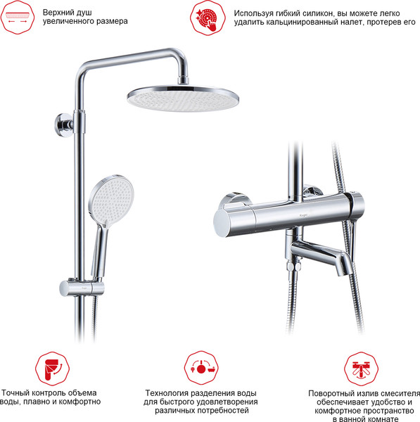 Изображение товара Душевая система со смесителем Raglo R20.24