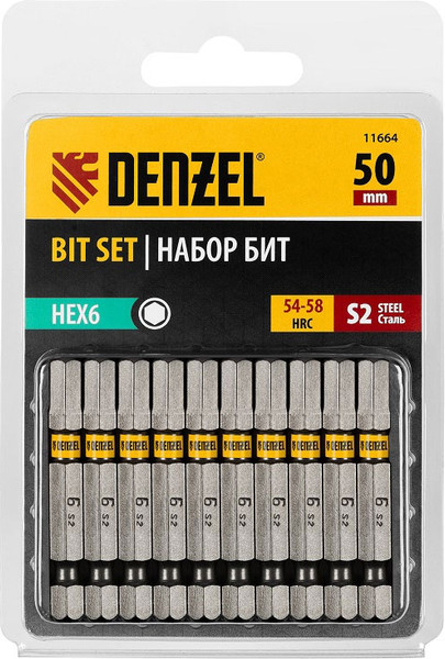 Изображение товара Набор бит Denzel 11664 (10шт)