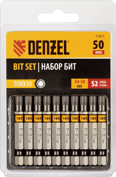 Изображение товара Набор бит Denzel 11671 (10шт)