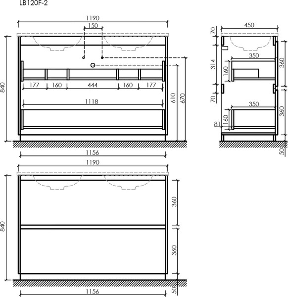 Изображение товара Тумба под умывальник Sancos Libra / LB120F-2W
