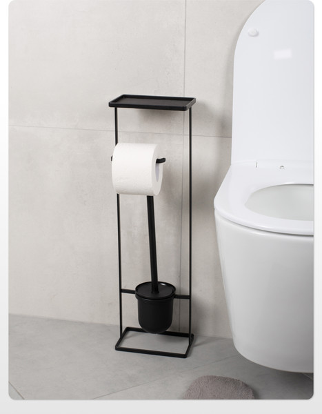 Изображение товара Стойка для туалетной бумаги с ершиком FORA Elegance Style FOR-ST-33BL (черный)