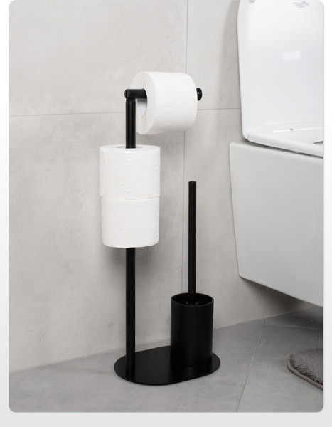Изображение товара Стойка для туалетной бумаги с ершиком FORA Mystery FOR-ST-563BL (черный)