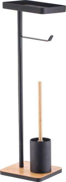 Изображение товара Стойка для туалетной бумаги с ершиком FORA Bamboo Style FOR-ST-01BL (черный)