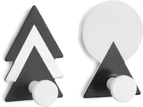 Изображение товара Набор крючков KLEBER Mount Forest KLE-MF-44WB (черный/белый, 2шт)