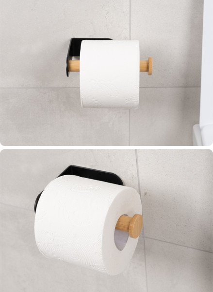 Изображение товара Держатель для туалетной бумаги FORA Axe FOR-AXE016BB (черный/бамбук)