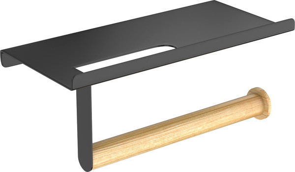 Изображение товара Держатель для туалетной бумаги FORA Axe FOR-AXE015BB (черный/бамбук)