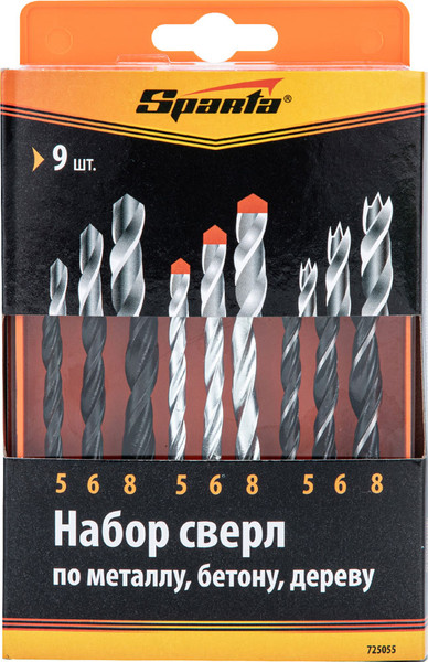 Изображение товара Набор сверл Sparta 725055 (9шт)