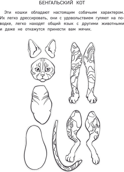 Изображение товара Книга Эксмо Бумажные котики. Вырежи, раскрась, играй. 12 готовых схем (Гончарова К.Э., мягкая обложка)