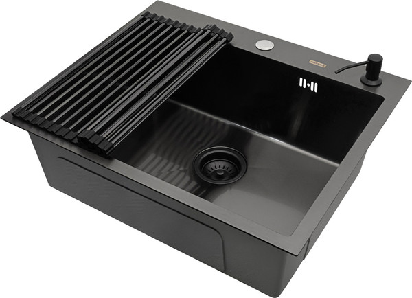 Изображение товара Мойка кухонная Arfeka Eco AR 60x50 + RM AR + DS AR (Black Decor, с аксессуарами)