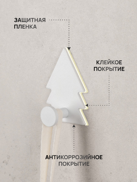Изображение товара Крючок для ванной KLEBER Forest KLE-MF-44W (белый)