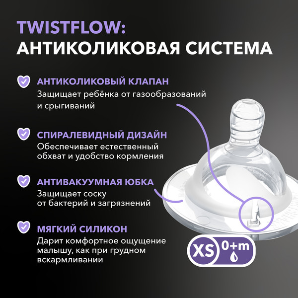 Изображение товара Бутылочка для кормления Twistshake Антиколиковая 79085 (125мл, белый)