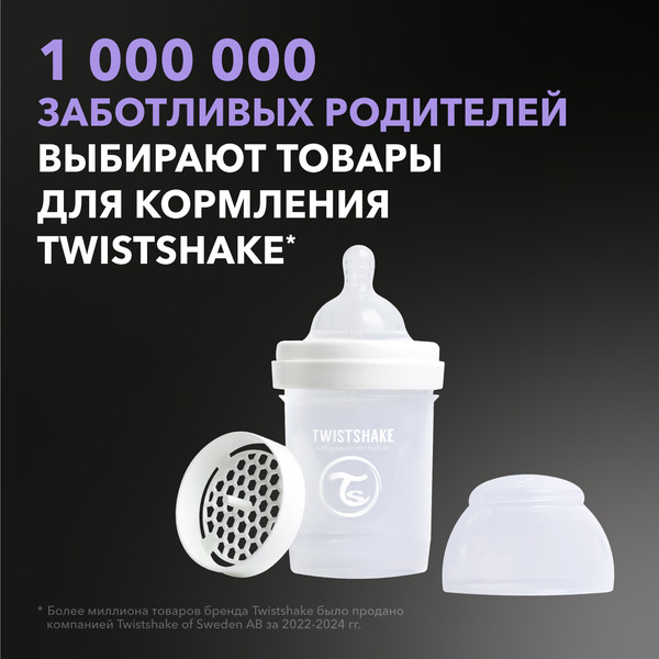 Изображение товара Бутылочка для кормления Twistshake Антиколиковая 79085 (125мл, белый)