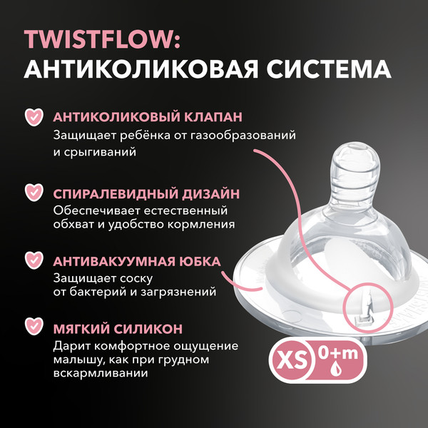 Изображение товара Бутылочка для кормления Twistshake Антиколиковая 79086 (125мл, пастельный розовый)