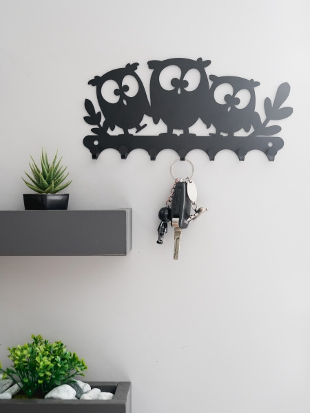 Изображение товара Ключница настенная KN Совушки (черный)