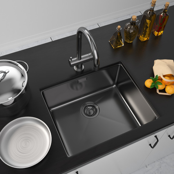 Изображение товара Мойка кухонная ZORG ZRN 4555 Premium PVD Gunblack