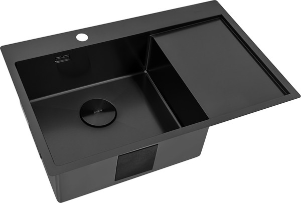 Изображение товара Мойка кухонная ZORG ZRN 5080 Premium L PVD Gunblack