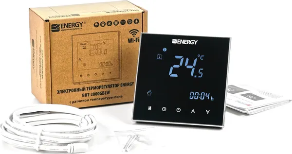 Изображение товара Терморегулятор для теплого пола ENERGY BHT-2000 с Wi-Fi (черный)