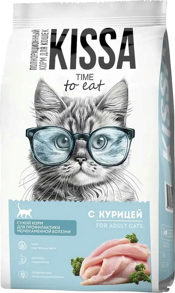 Изображение товара Сухой корм для кошек Kissa для профилактики мочекаменной болезни с курицей (350г)