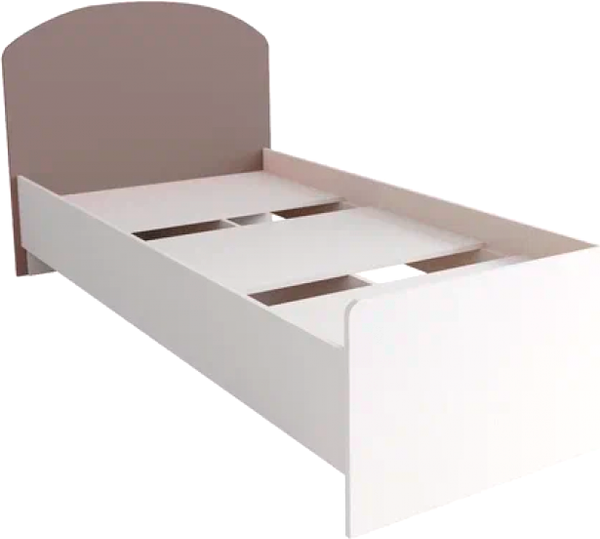 Изображение товара Односпальная кровать ДСВ Лавис КРД 900.1 (белый/белый софт/грей софт)